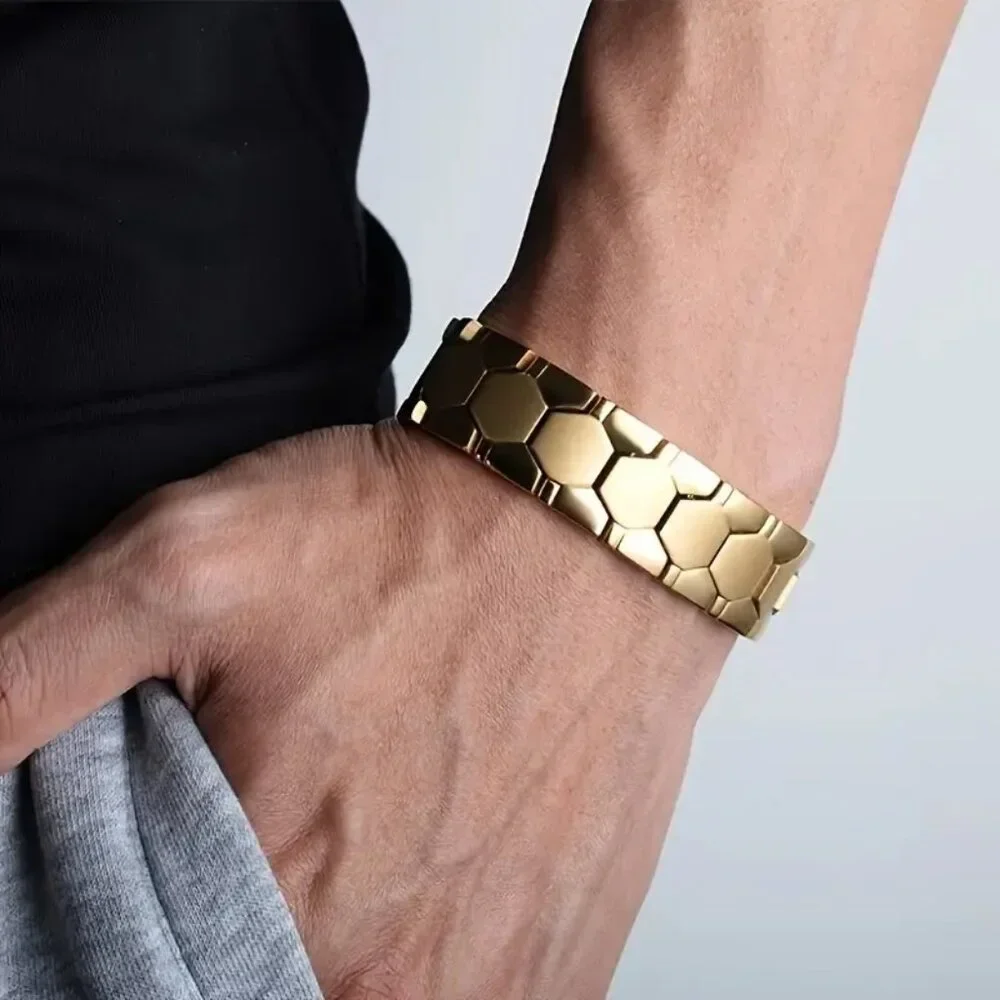 Titanium Magnetic Ion Therapy Lymphatic Health Chain Link Bracelet Weight Loss